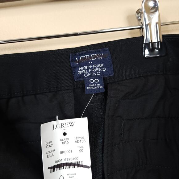 J.CREW High-rise girlfriend chino pant in Black Size 00 - Picture 8 of 10